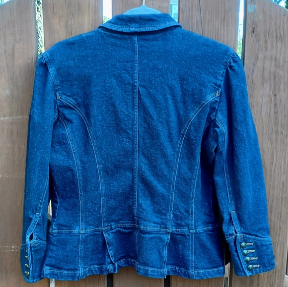 Chaps Ralph Lauren Jean Jacket Size L Military Style Denim Jacket - Picture 3 of 9